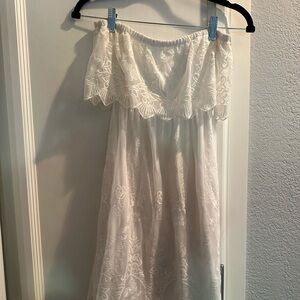 Express white lace dress with cutout. Size small.